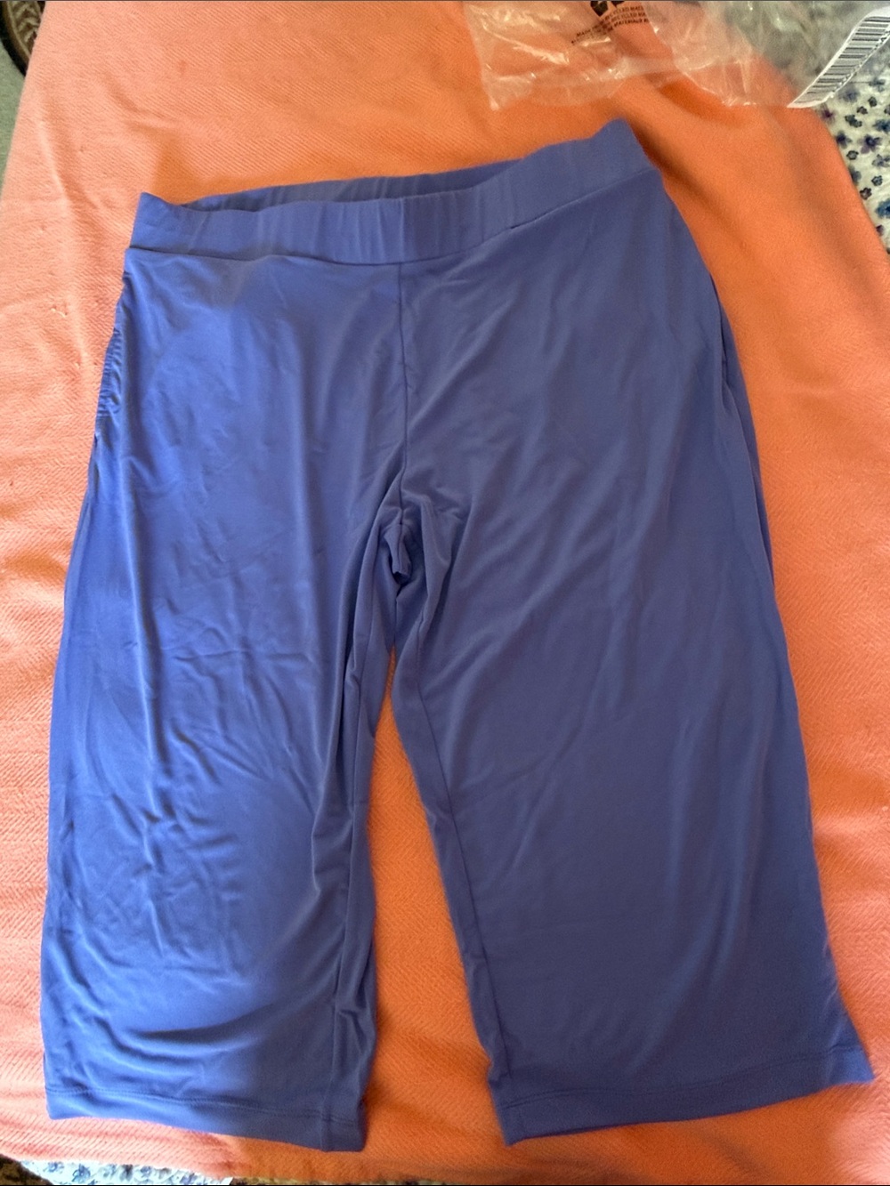Susan Graver Purple Cropped Ponte Knit Pants